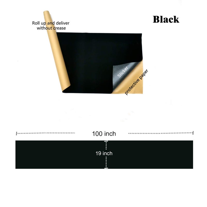 HSDK 19 Inches by 100 Inches Self Adhesive Flocked Fabric for Jewelry Drawer, Storage Box Lining (Black) - Image 2